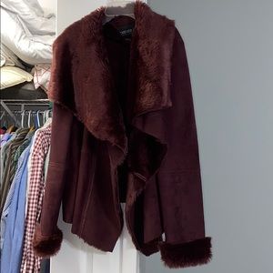 Heavy Faux Fur F21 Burgundy Coat